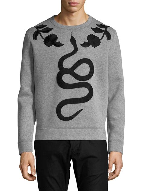 gucci snake sweatshirt grey|gucci bee embroidered sweater.